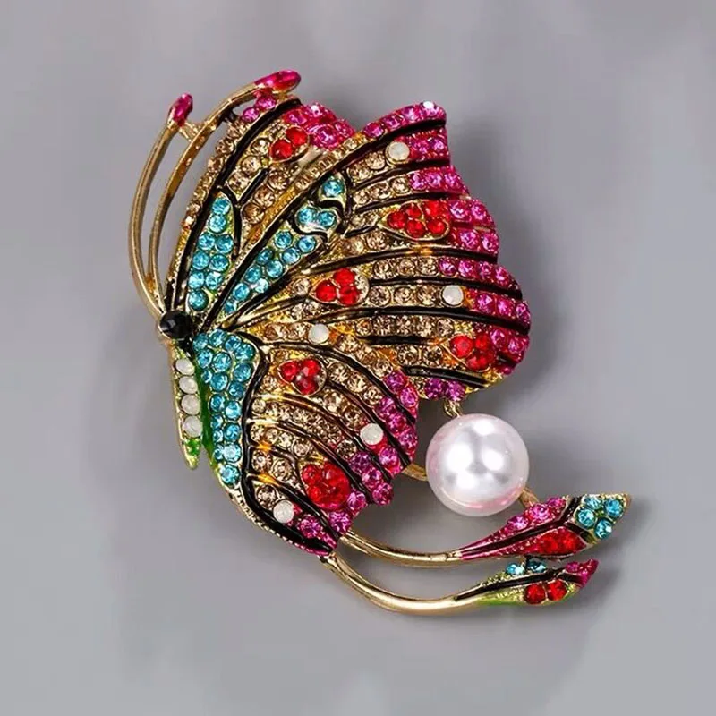 Женская Брошь-бабочка Wuli &amp baby Классическая разноцветная брошь в форме бабочки с