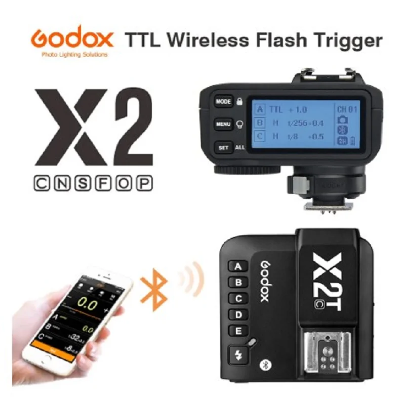Godox X2T C N S F O P TTL 1/8000s HSS Беспроводной трансмиттер триггер для вспышки цифровой