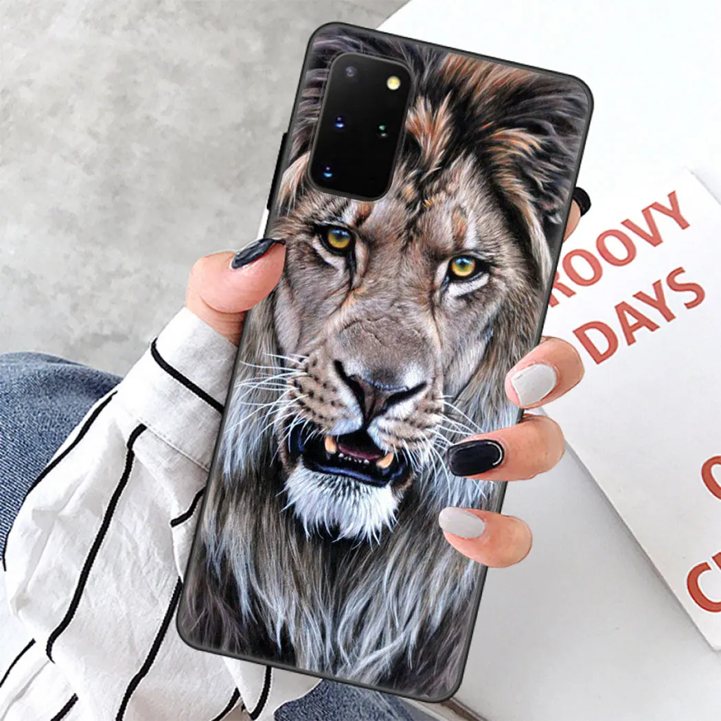 Мягкий силиконовый чехол для Samsung Note 8 9 S6 S7 Edge S8 S10 10 Plus S10E черный телефона king Tiger Lion