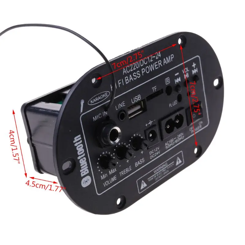 

25W Amplifier Board Audio Bluetooth Amplificador USB FM Radio TF Player Subwoofer DIY Amplifiers for Motorcycle Car Home
