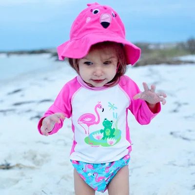 2020 Summer Cute Baby/Toddler Girls Boys Reusable Sun Hat &amp Swim Diaper Set 2-Piece Swimsuit With UPF 50+ Protection Hot |