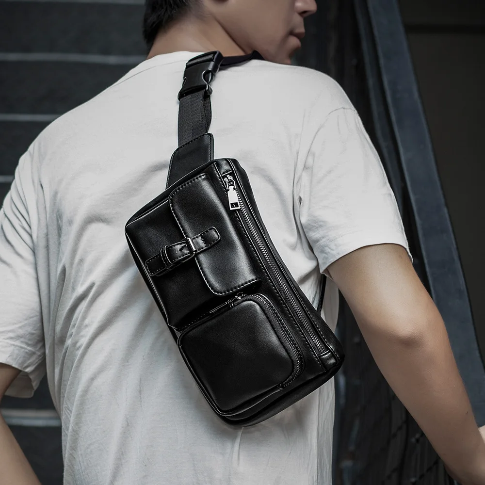 Новая простая нагрудная сумка высокого качества из искусственной кожи в стиле