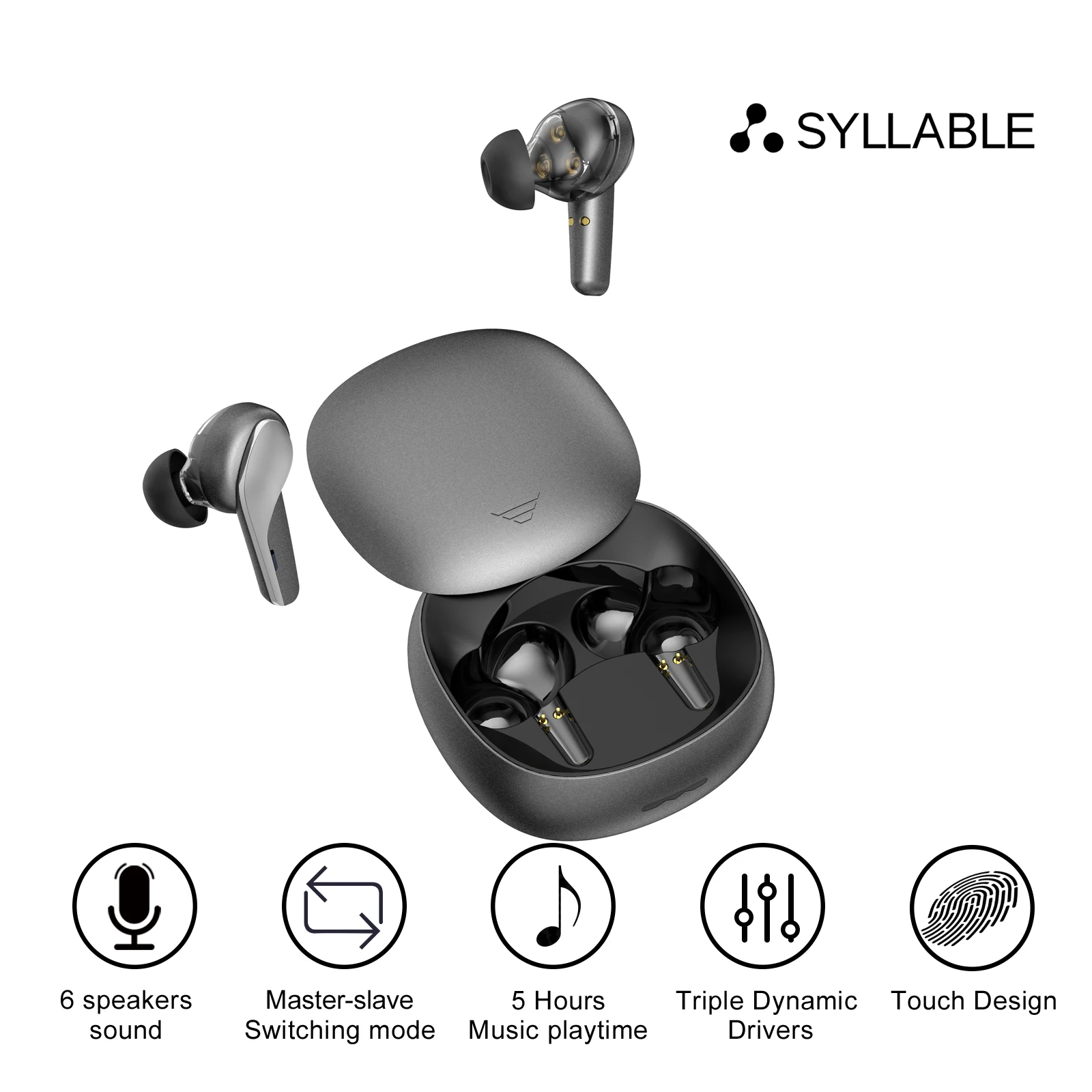TWS-стереонаушники SYLLABLE WD1100 6 динамиков сенсорные наушники | Электроника