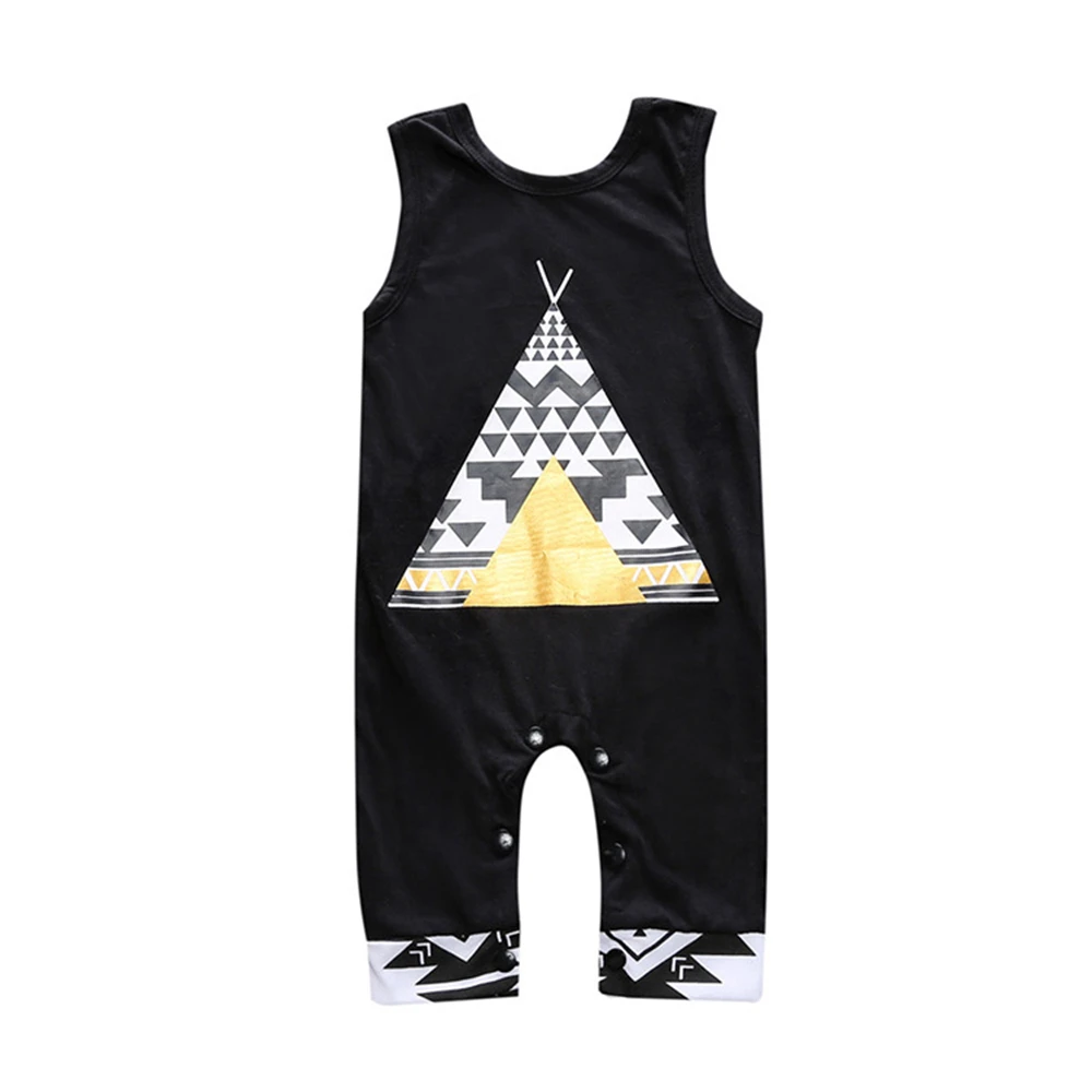 Новинка лета 2020 детский однотонный хлопковый черный комбинезон без рукавов с
