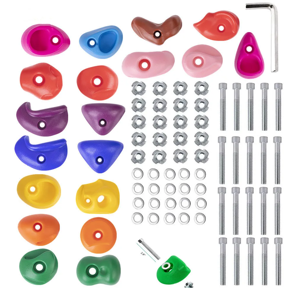 Детская стена для скалолазания вмещает детские деревянные камни игрушки детской