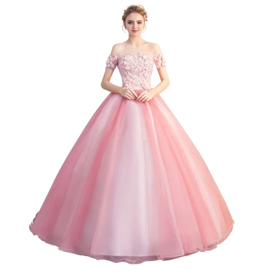 

Gryffon Quinceanera Dress Off The Shoulder Party Prom Ball Gown Sweet Floral Print Host Solo Gowns Quinceanera Dresses