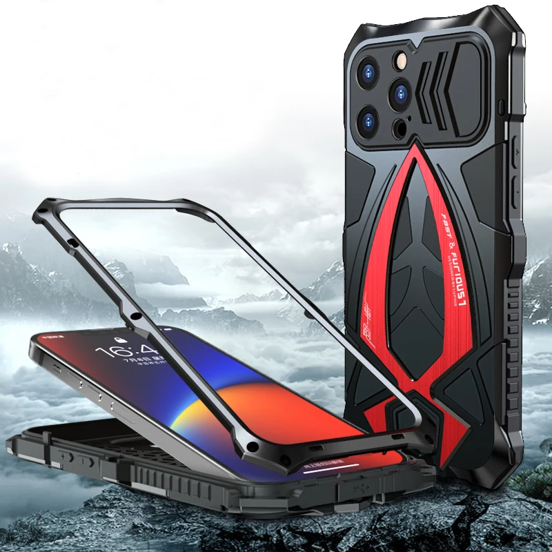 metal armor for iphone 13 pro max case cover 2021  with camera screen protector silicone 360° shockproof phone coque fundas free