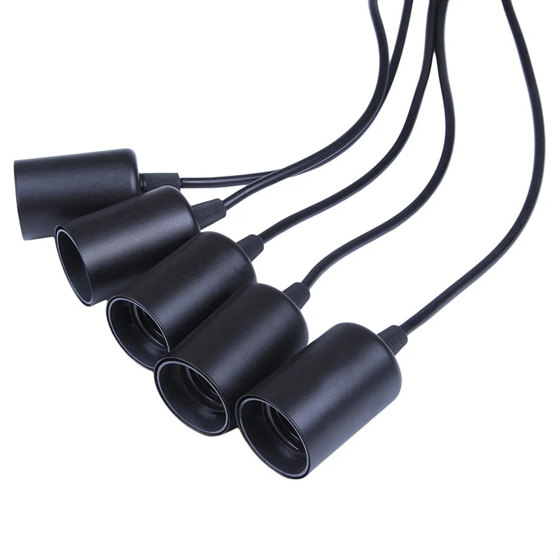 Sleeve Retro Lampshade Suspensions Vintage Adjustable RéTro Chandelier Ceiling Lamp (E27) Dining Hall Bedroom Hotel 5 Arms (Bulb | Лампы и