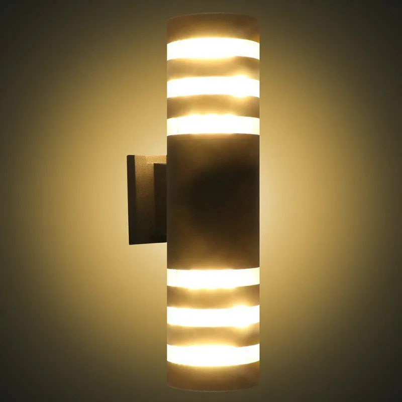 9W E27 LED Outdoor Wall Lamps light Waterproof Up Down Cylinder Lights Dual Head for Courtyard porch garden exterior sconce | Освещение