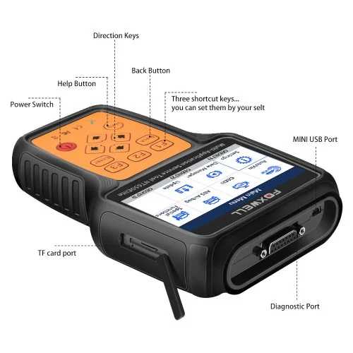 

Автомобильный сканер FOXWELL NT650 E lite OBD2, Профессиональный OBD-сканер для сброса масла, A/F, BRT, DPF, диагностический инструмент