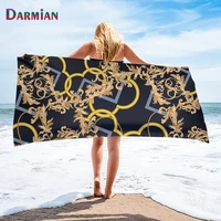 darmian 2021 retro printing colorful kids adult face bath towel absorbent travel beach towels for adult kids lightweight blanket