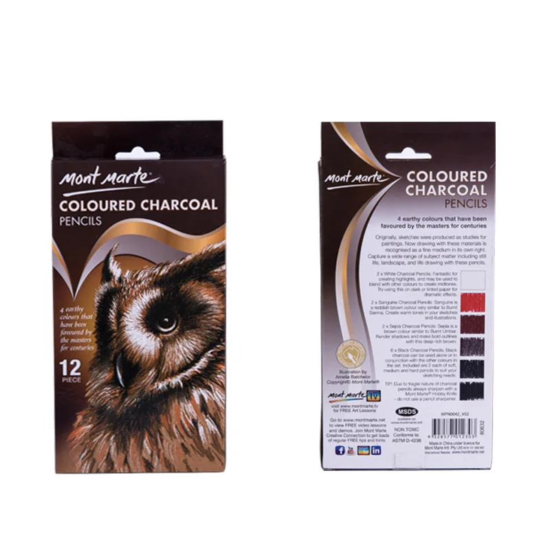 Эскиз цветной древесный уголь профессиональные деревянные разноцветные