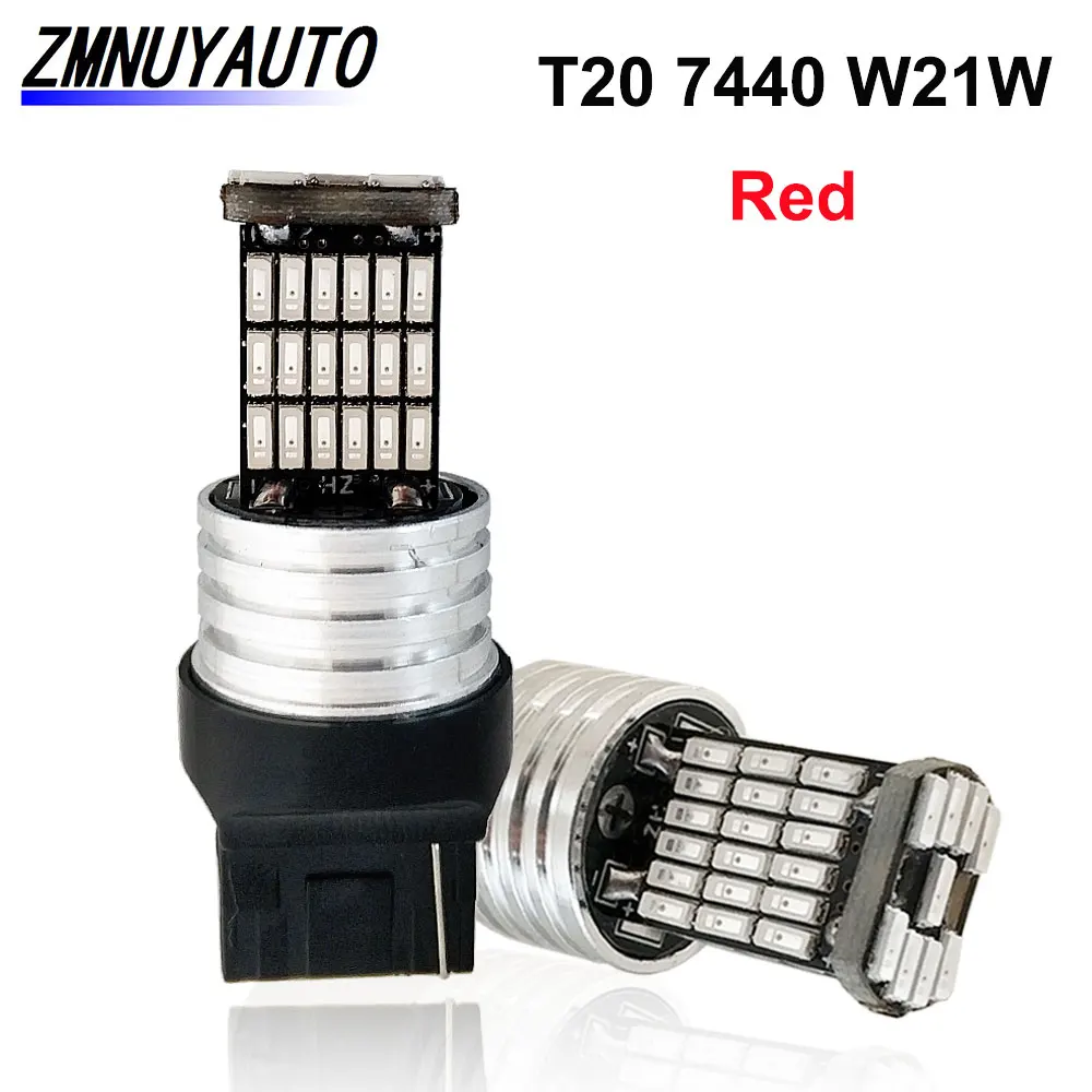 

2 шт. светодиодный T20 W21 5 Вт 7443 7440 W21W светодиодный WY21W 4014 45 SMD LED T25 3156 3157 P27/7 Вт светодиодный автомобильный стоп-сигнал заднего хода указатель поворота