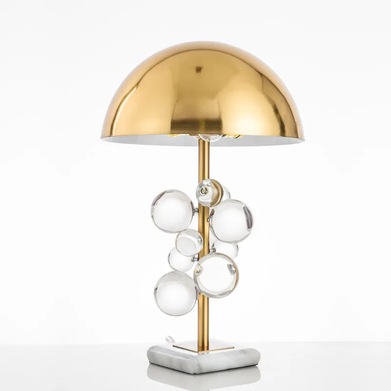 

Post Modern Concise Originality Colorful Crystal Ball Desk Lamp Design Model Tenant Hall Study Hotel Bedroom Bedside Lamp