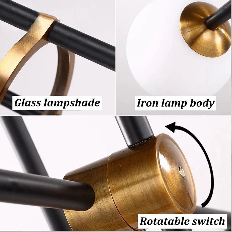 Светодиодные стеклянные люстры LukLoy подвесные лампы для гостиной лофт