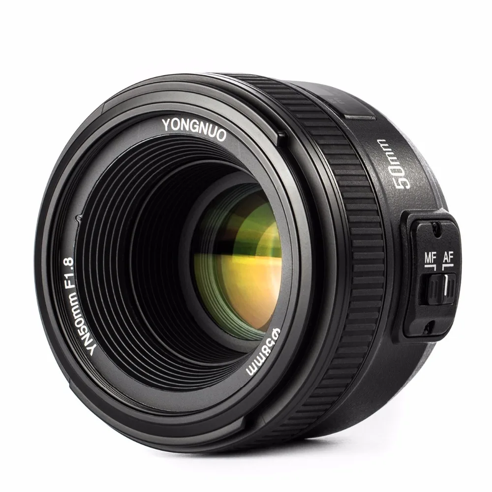 Объектив Yongnuo YN 50 мм F1.8 AF с большой диафрагмой и автофокусом для камеры Nikon DSLR