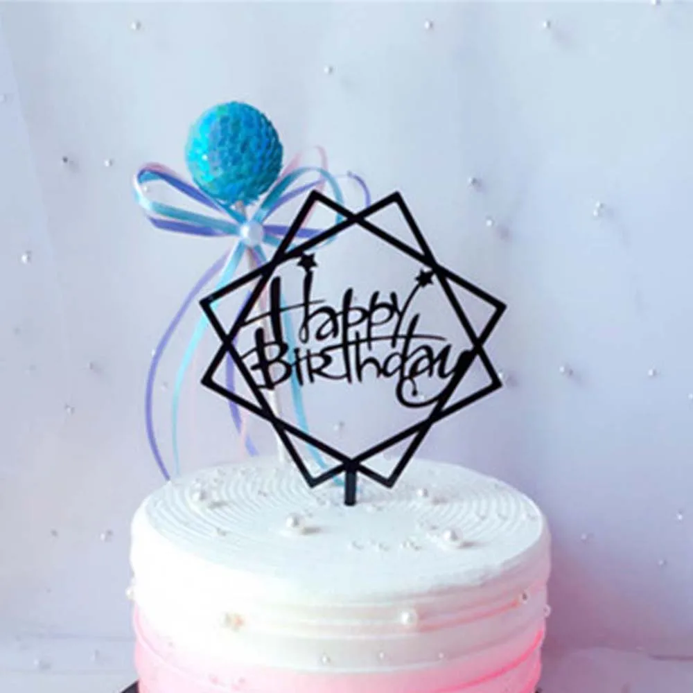 Акриловые Топпер для торта С Днем Рождения персонализированные Свадебная