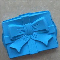 food grade happy birthday bowknot shape cake pan baking silicone square mold