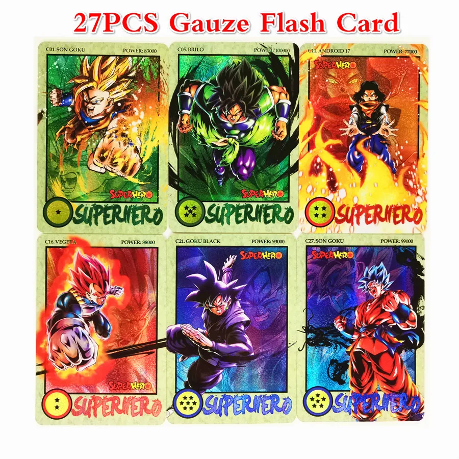 27pcs/set Super Saiyan Dragon Ball Z Ink Relief Heroes Battle Card Ultra Instinct Goku Vegeta Game Collection Cards - купить по