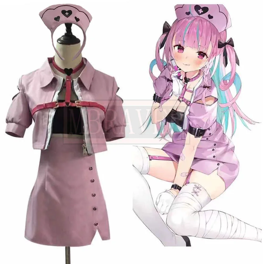 

Youtube Vtuber Hololive Minato Aqua Косплей Костюм Униформа на Рождество Хэллоуин на заказ любой размер