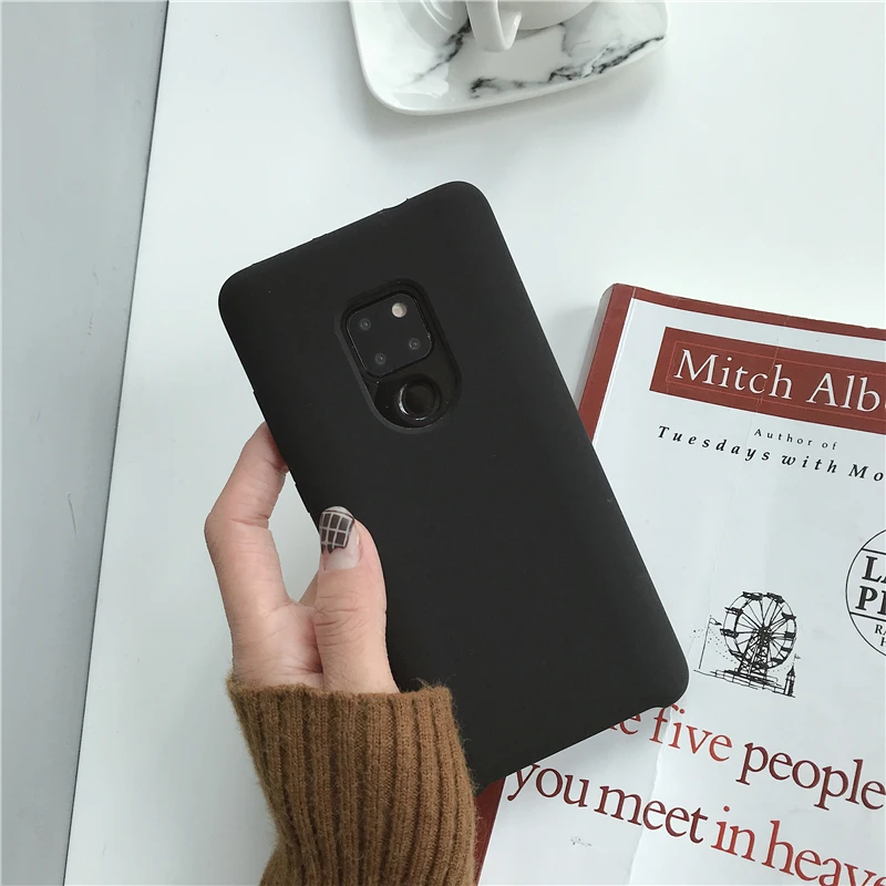 BlACK Для huawei mate 20 Pro Чехол, мягкая Жидкая силиконовая задняя крышка для huawei mate 20 X Nova 5 чехол 10 Pro P20 P30 Lite противоударный чехол - Цвет: BlACK