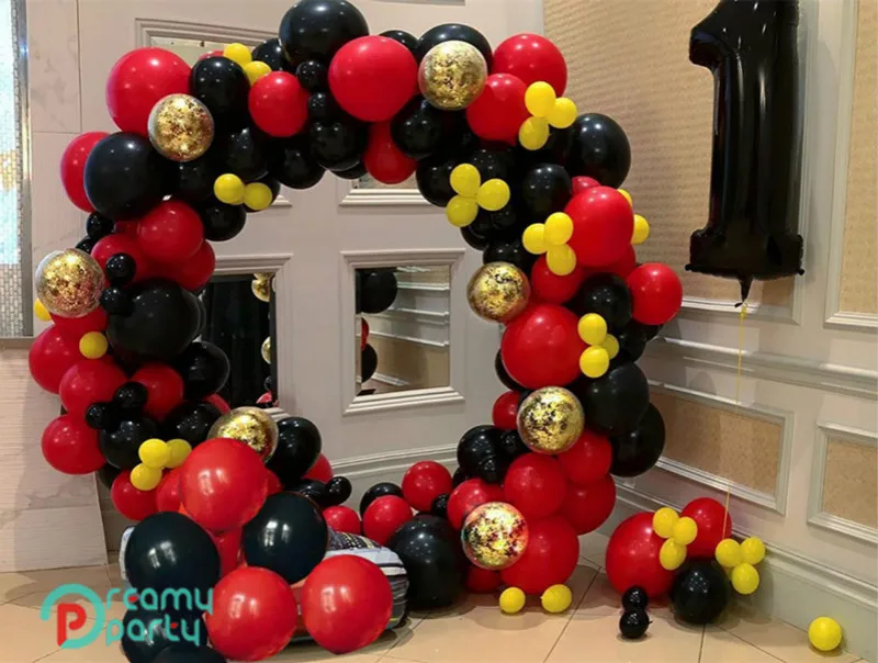 203 шт DIY красные черные Божья коровка латексные воздушные шары-гирлянды арки Точки горошек шарики для праздника тематическая вечеринка на день рождения Декор Globos