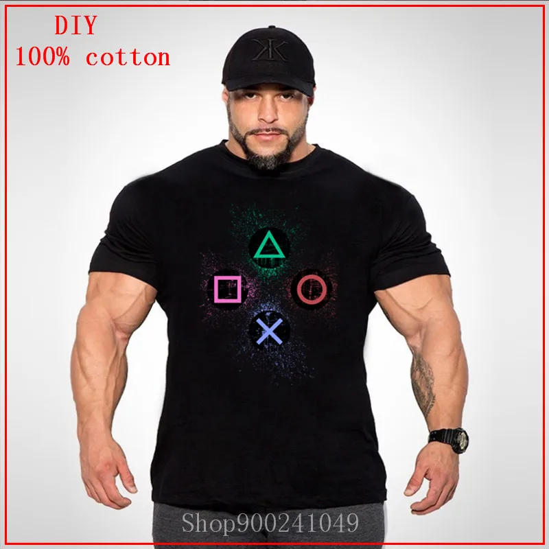 2020 Ps PlayStation Men's T Shirt Big & Tall Cotton Tops Vintage Plus Size Large Crewneck Tees T-Shirt 5XL 6XL | Мужская одежда