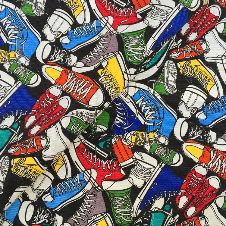 90*145 см с принтом в стиле граффити Обувь DIY ручной работы ткань холст для пэчворка