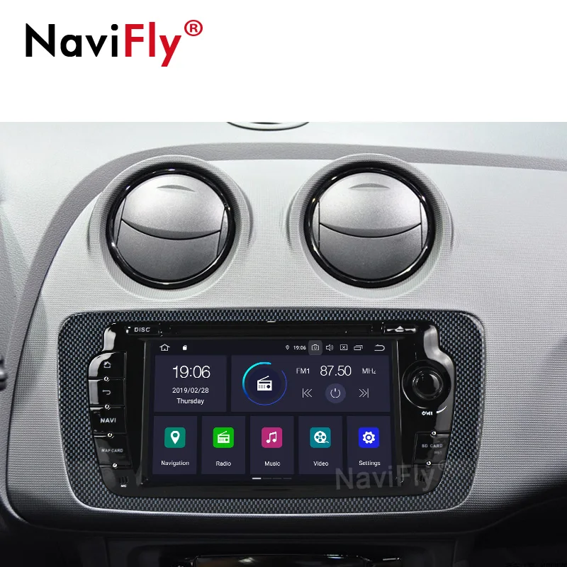 NaviFly Android9.0 ips экран DSP автомобильный dvd-плеер для сиденья Ibiza 2009-2013 gps навигация OBD2 RDS raido TPMS автопроигрыватель