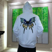 butterfly hot diamond style trend design mens hoodie oversized winter sweatshirt quality warm tops couple