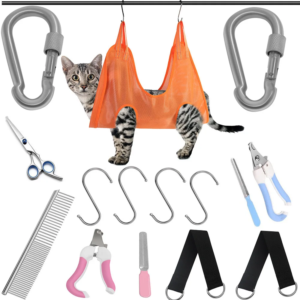 

Pet Grooming Hammock Pet Nail Trimming Small Medium Cats Dogs Polyester Mesh Material Hanging Hammock Pet Cleaning Supplies