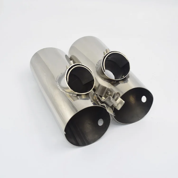 1 пара заднего Нержавеющая сталь двусторонних выделить выхлопных газов MufflerTips