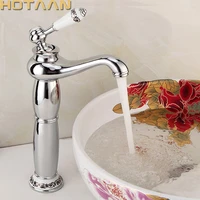 luxury basin faucet faucet bathroom faucet chrome finish hot cold brass basin sink faucet single handle with ceramic taps