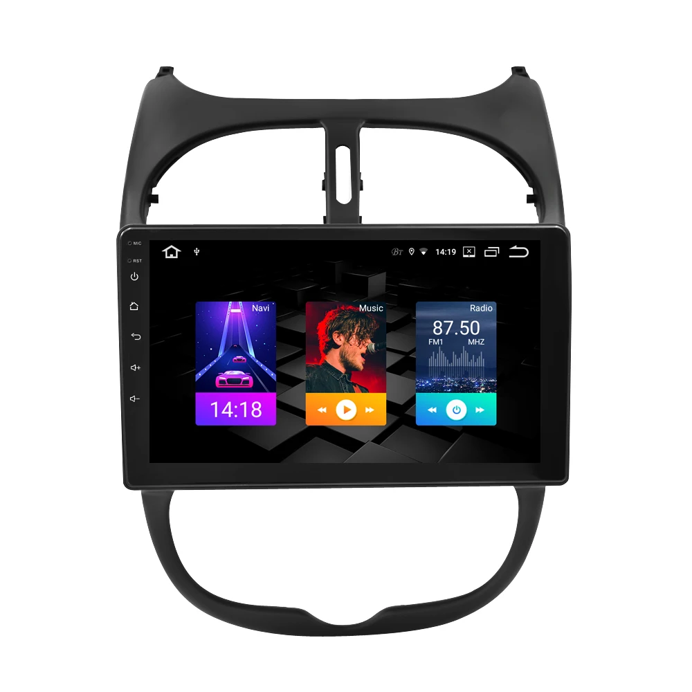 Автомобильный DVD-плеер на Android 9 0 GPS ГЛОНАСС навигация мультимедиа для Peugeot 206 2000-2016