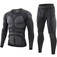 men outdoor sports seamless tight tactical underwear sets breathable thermal underclothes autumn winter hiking cycling underwear