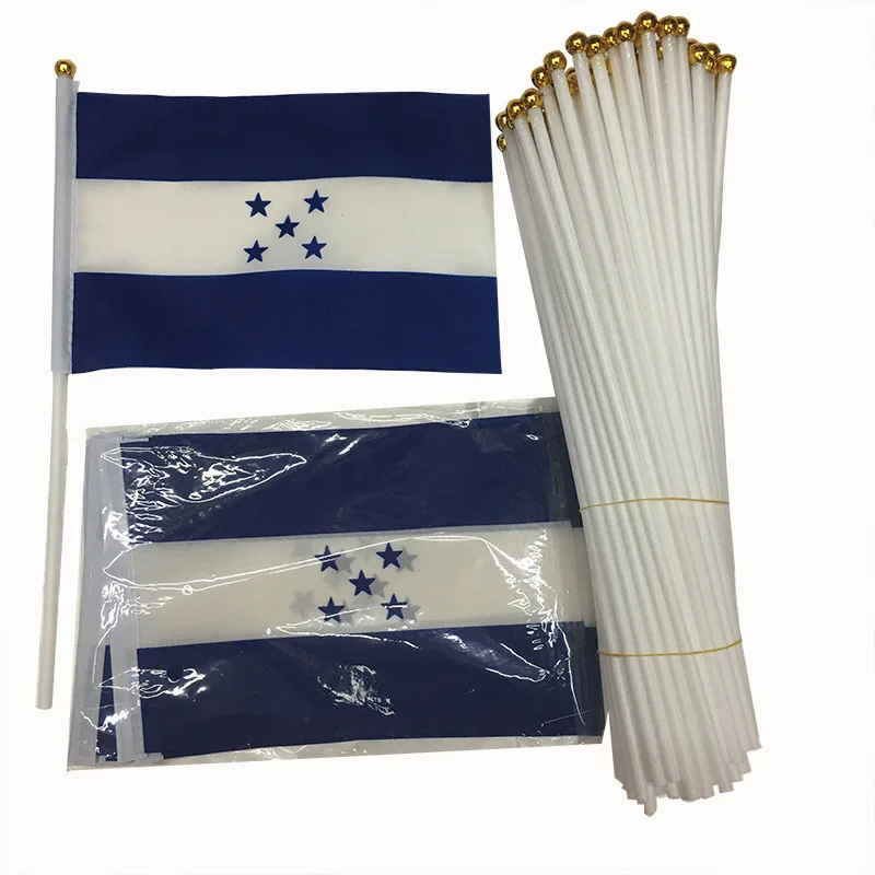 

KAFNIK,5 pieces 14x21cm Honduras Flag, Holding Plastic Flagpole, Waving Flag, Parade, Sports Home Decoration Free Shipping