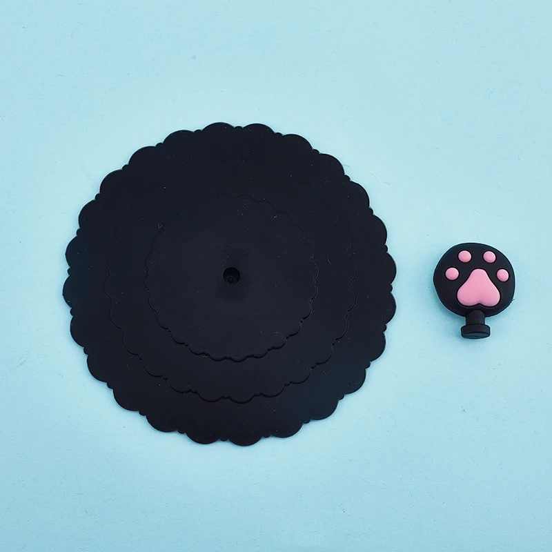 

Transparent Torx Silicone Cup Cover Heat-resistant Leak Proof Cartoon Lid Cartoon Cute Cat Claw Cup Cover Dustproof Cup Cover