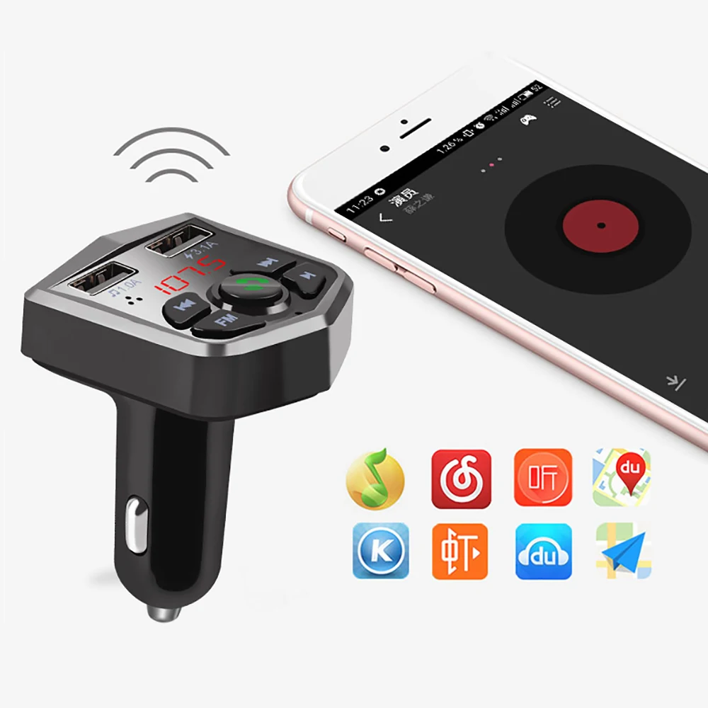 Передатчик автомобильный комплект Bluetooth 5 0 Handsfree беспроводной передатчик LCD MP3