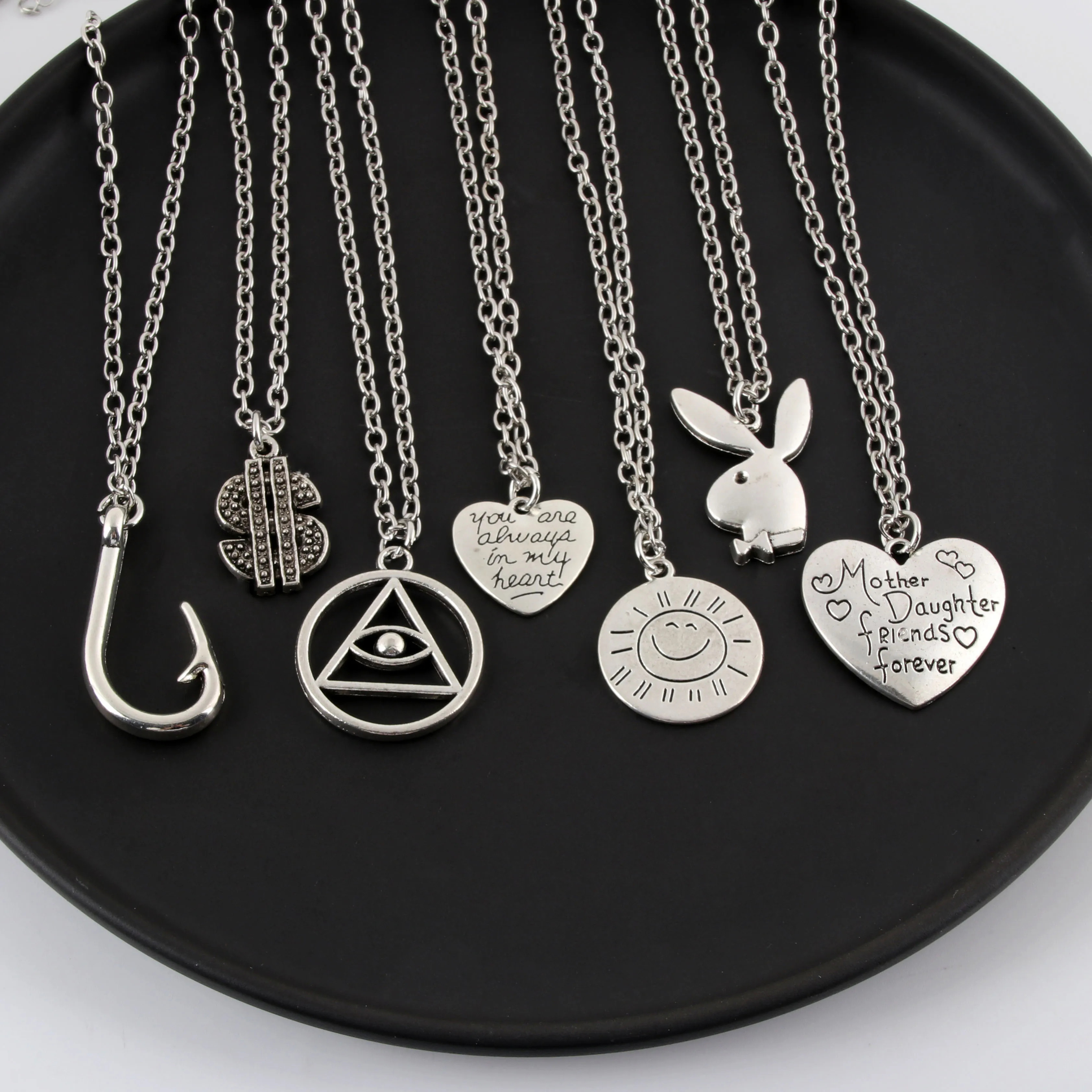 Хип хоп музыкальный фестиваль доллар знак Кролик ожерелье панк кулон ожерелья