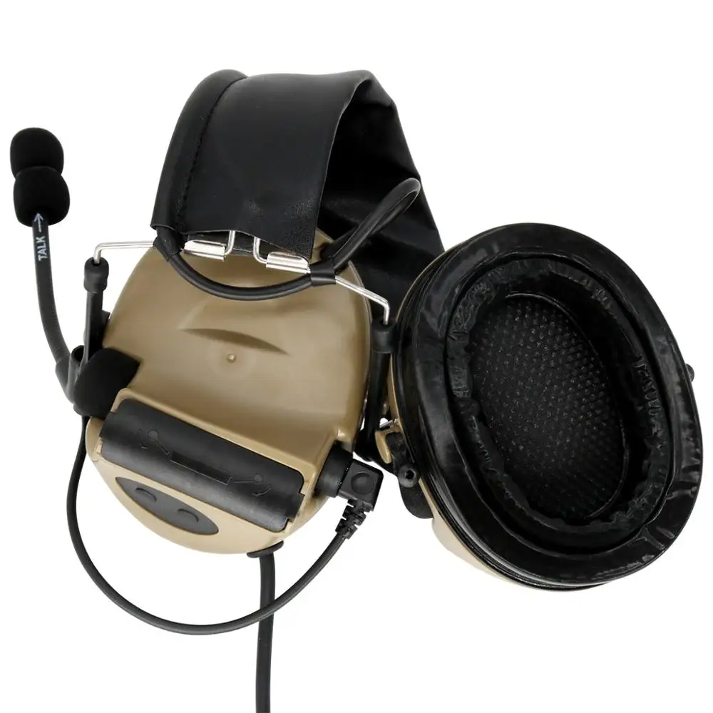 TAC-SKY COMTAC II noise reduction pickup tactical hunting shooting headset + tactical PTT U94 PTT + ARC track comtac bracket  DE