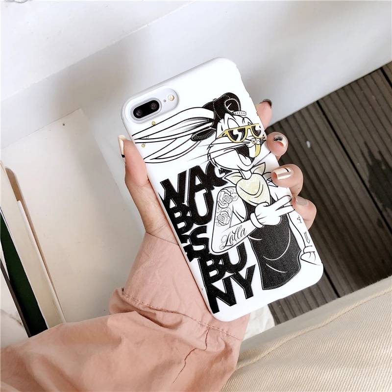 Американский мультфильм жуков кролик забавные тату Цветок на руку чехол для iPhone 11 Pro Xs Max X XR 6 8 6s 7 Plus Мягкий силиконовый чехол