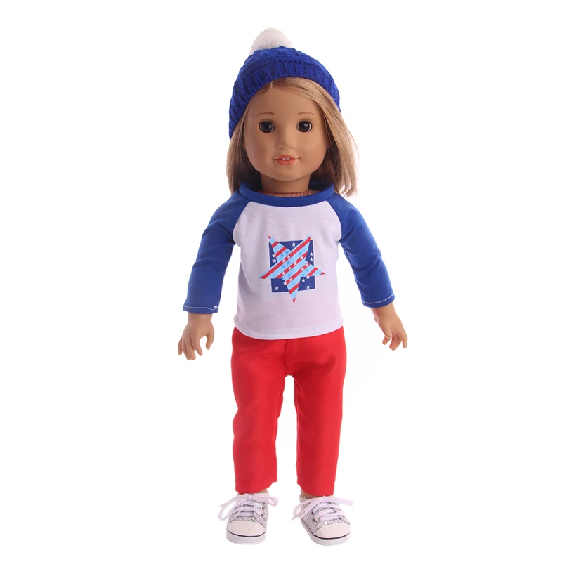 Крутая повседневная одежда костюм куклы для 18 дюймов американская кукла девочек