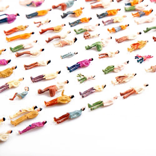 100 шт. HO Scale 1:100 Смешанная окрашенная модель поезда парк уличных пассажиров |