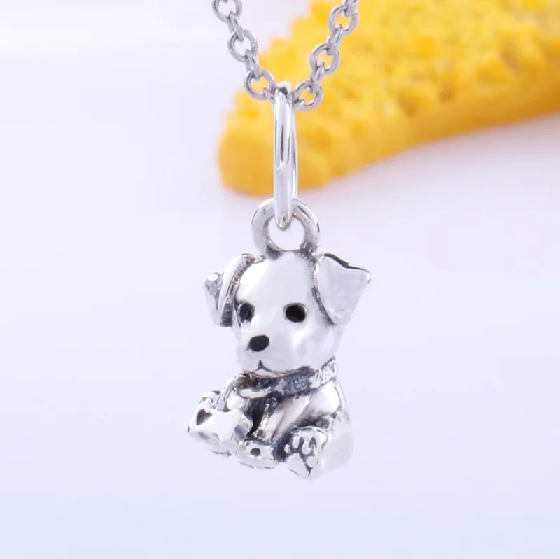 

S925 Sterling Silver Cute Pet Labrador Puppy Dog Charm Fit Original Bracelet Necklace