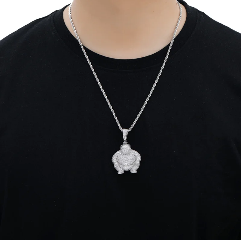 Роскошное ожерелье с кулоном в стиле хип-хоп кубическим цирконием класса ААА