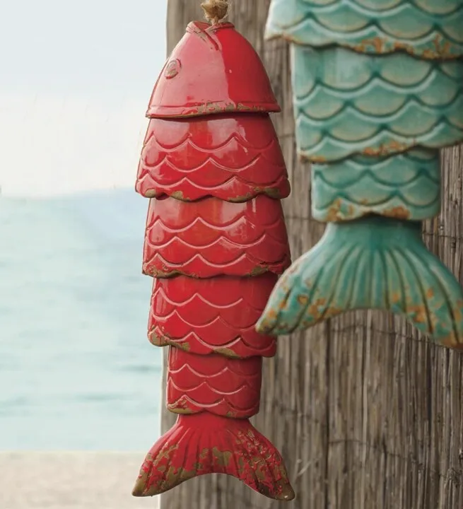 Carill&oacute;n de viento de pez Koi de colores, carrill&oacute;n de viento de resina para exteriores, colgante, regalo de Navidad, decoraci&oacute;n de jard&iacute;n-2