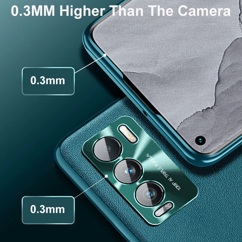 luxury leather phone case for realme gt master explorer cover silicone case for oppo reno 3 4 5 6 pro plus find x2 x3 lite neo free global shipping