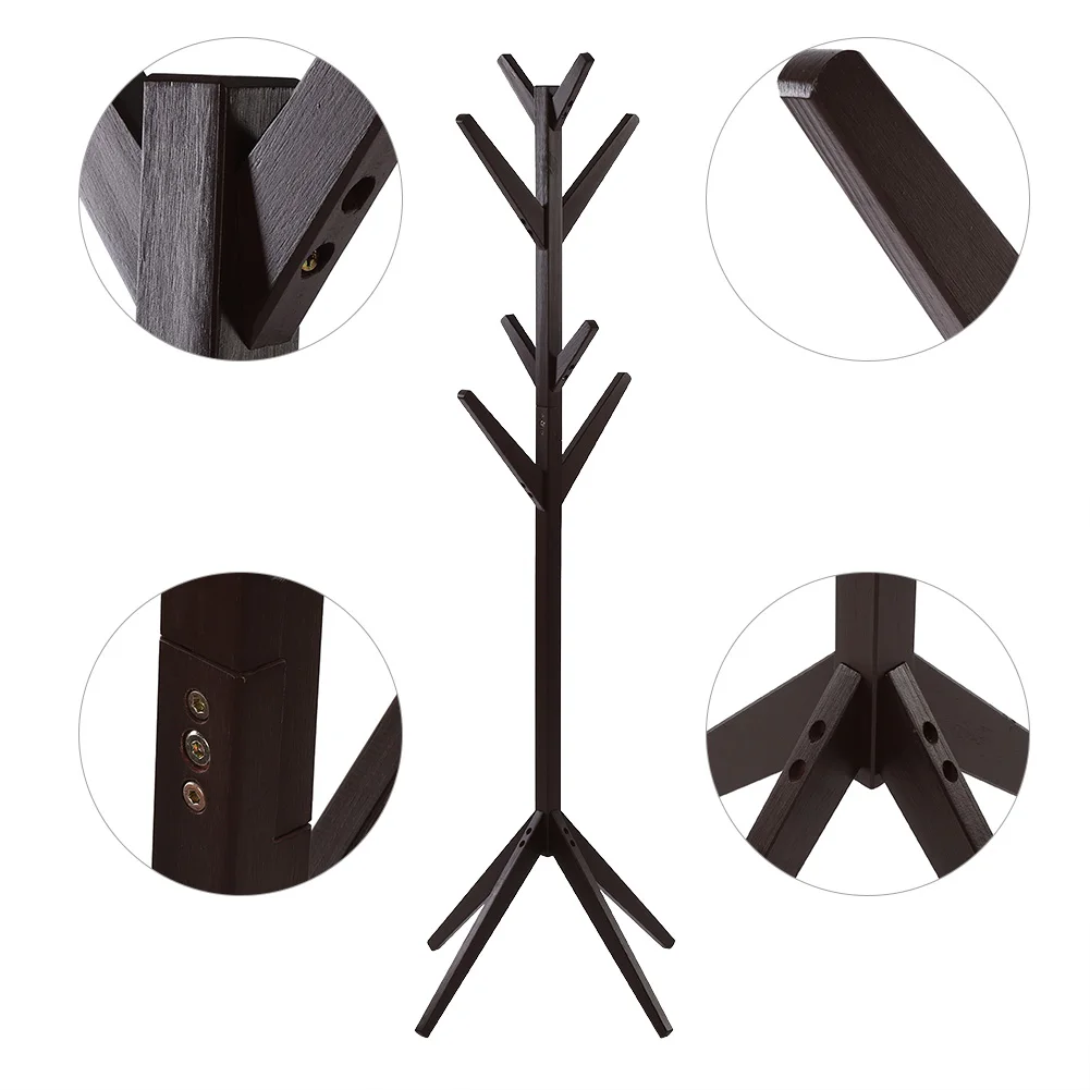 

Pine Coat Clothing Rack Clothes Scarf Hanging Stand Disassembled Hanger for Home Use