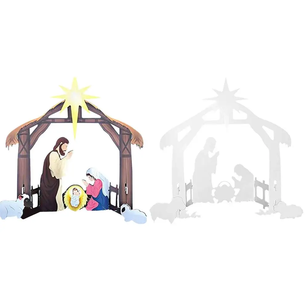 

Outdoor Nativity Scene Christmas Decoration Set Holy Family Holiday Ornament With Exquisite Craftsmanship Water-Resistant Nativi