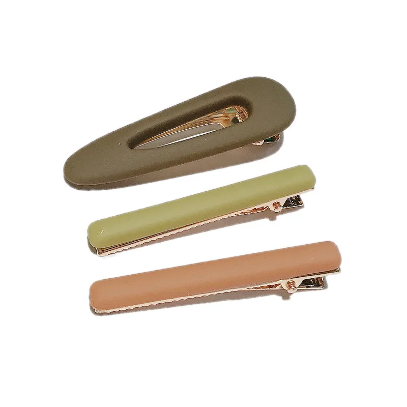 

3 Sets Of Ins Style Korean Simple Temperament Mori Female Hairpin Morandi Color Clip Seamless Bangs Color Hairpin